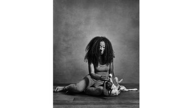  ONE USE ONLY   Beverley Knight with rescue dog Zain from Spain  Celebrity portrait photographer Andy Gotts has created a series of stunning images of the UK's most famous faces - and their dogs.   Must Credit: Andy Gotts / Guide Dogs